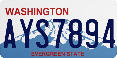 WA license plate AYS7894