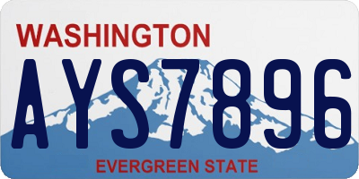 WA license plate AYS7896