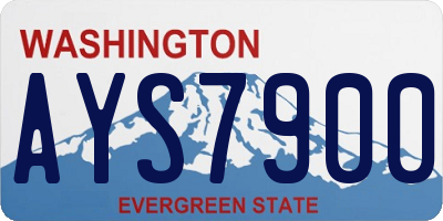 WA license plate AYS7900