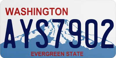 WA license plate AYS7902
