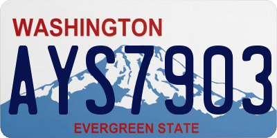WA license plate AYS7903