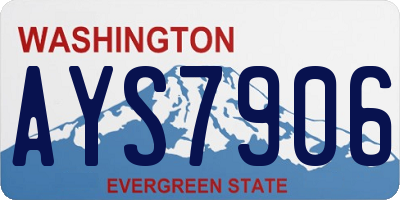 WA license plate AYS7906