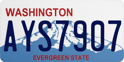 WA license plate AYS7907