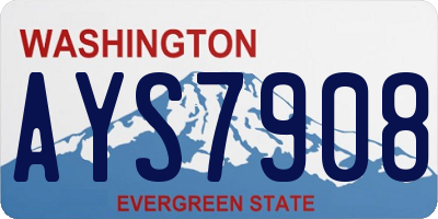 WA license plate AYS7908