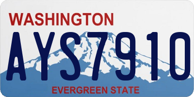 WA license plate AYS7910