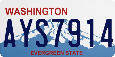 WA license plate AYS7914