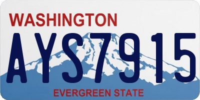 WA license plate AYS7915