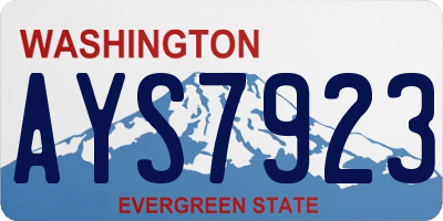 WA license plate AYS7923