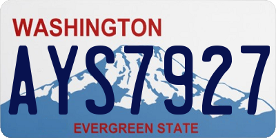 WA license plate AYS7927