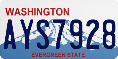 WA license plate AYS7928