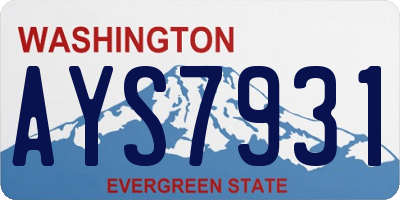 WA license plate AYS7931