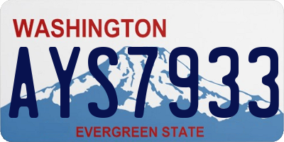 WA license plate AYS7933