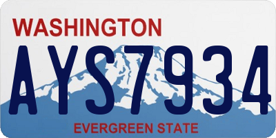 WA license plate AYS7934