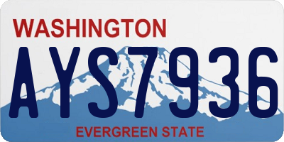 WA license plate AYS7936