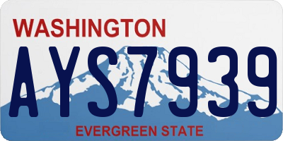 WA license plate AYS7939