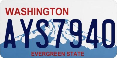 WA license plate AYS7940