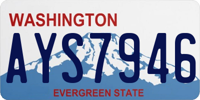 WA license plate AYS7946
