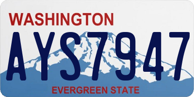 WA license plate AYS7947