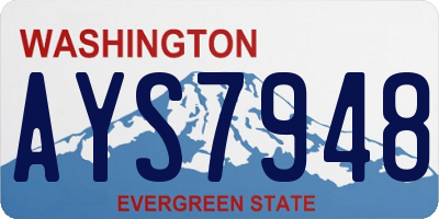 WA license plate AYS7948
