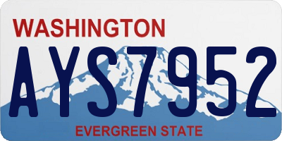 WA license plate AYS7952