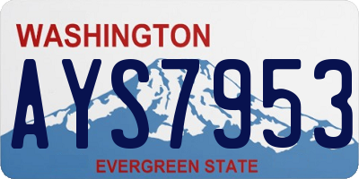 WA license plate AYS7953