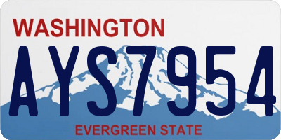 WA license plate AYS7954