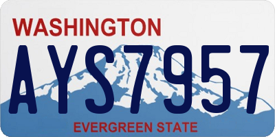 WA license plate AYS7957