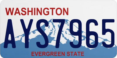 WA license plate AYS7965