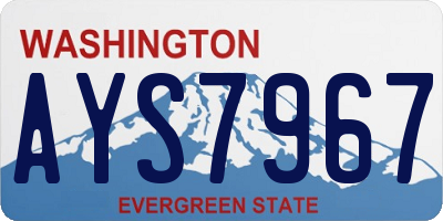 WA license plate AYS7967