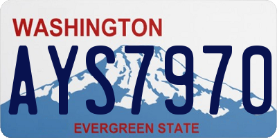 WA license plate AYS7970
