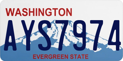 WA license plate AYS7974