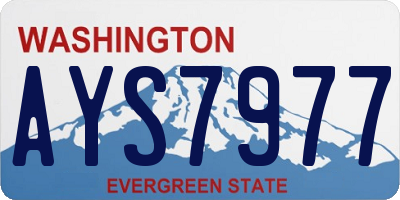 WA license plate AYS7977