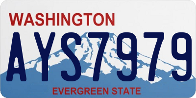 WA license plate AYS7979