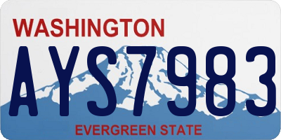 WA license plate AYS7983