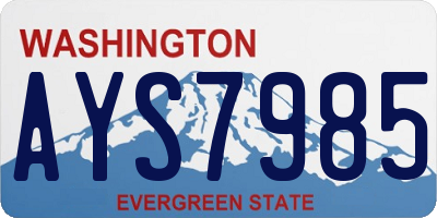 WA license plate AYS7985