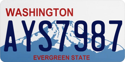 WA license plate AYS7987