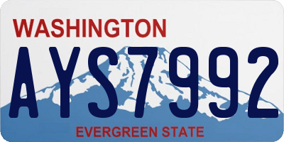 WA license plate AYS7992