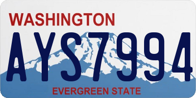 WA license plate AYS7994