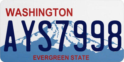WA license plate AYS7998