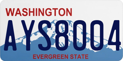 WA license plate AYS8004