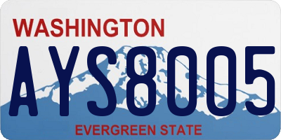 WA license plate AYS8005