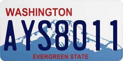 WA license plate AYS8011