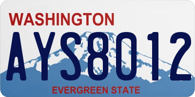 WA license plate AYS8012