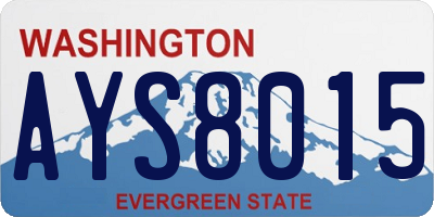 WA license plate AYS8015