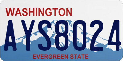 WA license plate AYS8024