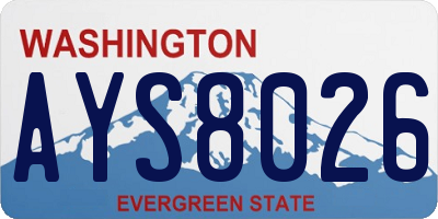 WA license plate AYS8026