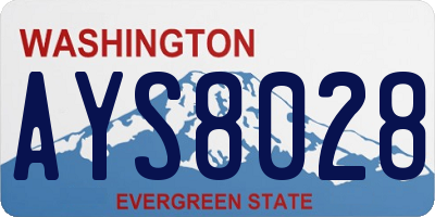 WA license plate AYS8028