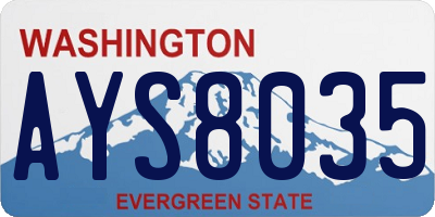 WA license plate AYS8035
