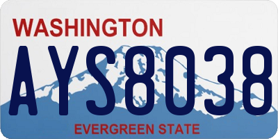 WA license plate AYS8038