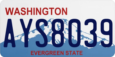 WA license plate AYS8039